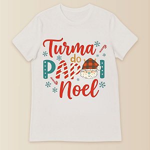 Camiseta Branca Estampada - Turma Do Papai Noel - Adulto - 1 unidade - Rizzo