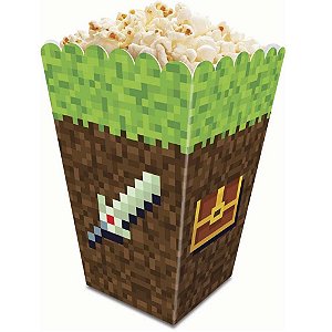 Caixa Pipoca Festa Minecraft - 8 unidades - Junco - Rizzo Festas