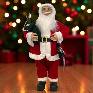 Papai Noel Decorativo em Pé Com saco de presente decorado - 60cm - 1 unidade - Rizzo