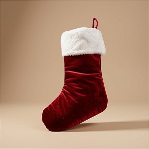 Meia de Natal para Pendurar - Vinho - 47x27x20cm - 1 unidade - Rizzo