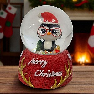 Enfeite Decorativo de Natal - Globo de Neve com Pinguim - 4,5x7cm - 1 unidade - Rizzo