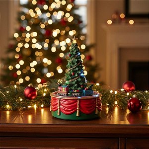 Cenário De Natal - Árvore De Natal e Trem com Som , Luz e Movimento - 19x13cm  - 1 unidade - Cromus - Rizzo