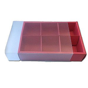 Caixa 6 divisórias Vermelha - 23x15,5x5cm Rizzo