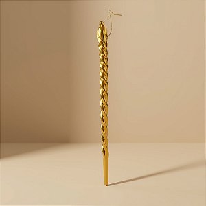 Enfeite Decorativo Para Pendurar de Natal - Estalactite Espiral Ouro - 28,5x2x2cm - 1 unidade - Cromus - Rizzo