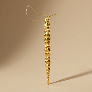 Enfeite Decorativo Para Pendurar de Natal - Estalactite Ouro - 17,5x1,5x1cm - 1 unidade - Cromus - Rizzo