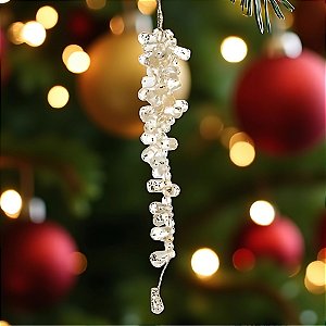 Enfeite Decorativo Para Pendurar de Natal - Cordão Ouro Incolor - 17,5x3,5cm - 1 unidade - Cromus - Rizzo
