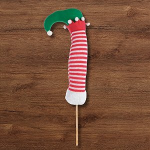 Pick Decorativo de Natal - Pé de Elfo - 57,5x14x4,5cm - 1 unidade - Cromus - Rizzo