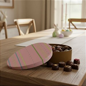 Caixa Para Lembrancinhas De Páscoa - Ovo Rosa - 16,3x12x4cm - 1 unidade - FlorArte  - Rizzo