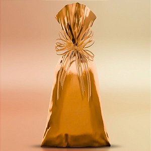 Saco Para Presente Metalizado - Ouro G4 - 20x50cm - 50 unidades - Cromus - Rizzo