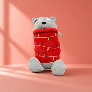 Pelúcia de Natal Urso Cinza - 10x21x12cm - 1 unidade - Rizzo