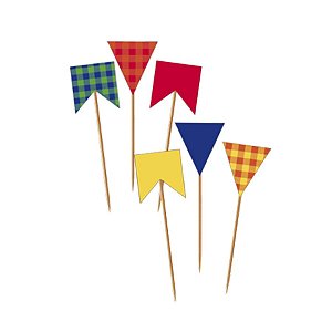 Pick Decorativo Colorido Sortido Festa Junina - 24 unidades - Cromus - Rizzo Festas