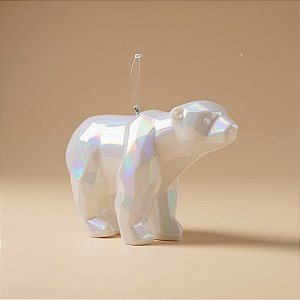 Enfeite Decorativo Para Pendurar de Natal - Urso Polar Branco - 5x3cm - 1 unidade - Cromus - Rizzo