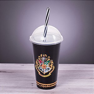 Copo Shake Harry Potter - Hogwarts - Preto - 500ml - 1 unidade - Plasútil - Rizzo