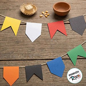 Bandeirinha Festa Junina de Papel de Seda 10 Metros - Rizzo Festas