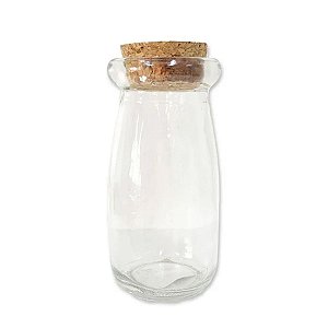 Potinho de Vidro Sais com Rolha M 110ml - 01 unidade - 9,5cm x 4,5cm -  Embalagens
