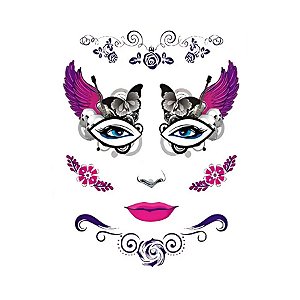 Tatuagem Temporária Para Pele - Hallowen - Rosa - 1 unidade - Rizzo