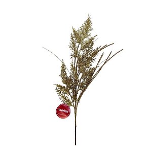 Galho Decorativo de Natal Com Glitter - Ouro - 70x39x3,5cm - 1 unidade - Cromus - Rizzo