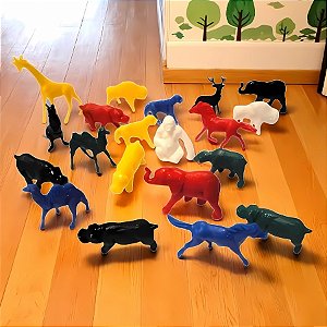 Brinquedo Kit Animais de Zoológico Sortidos - 20 Peças - 1 unidades - Rizzo