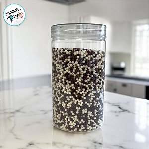 Pote Redondo Plástico Com Tampa - 8,5cmx15cm - 6 unidades - Rizzo