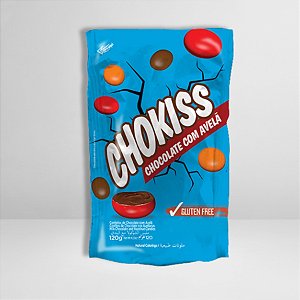 Pastilhas Confeitadas Sabor Chocolate com Avelã Chokiss - 120g - 1 unidade - Rizzo