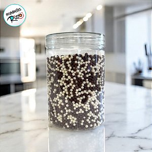 Pote Redondo Plástico Com Tampa - 7cmx9cm - 6 unidades - Rizzo