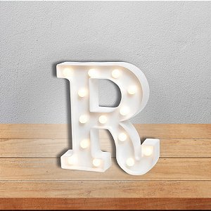 Luminoso Mini Letra "R" com LED Amarelo - 1 unidade - Cromus - Rizzo