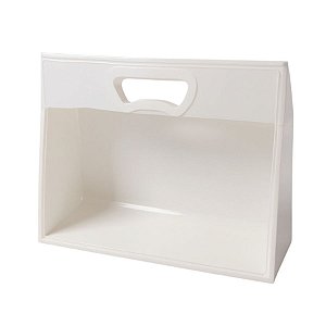 Sacola Transparente Fosca Horizontal Pvc Alça Plana Branca - 22x30x9cm - 10 unidades - 10 unidades - Cromus - Rizzo