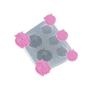 Molde de silicone Quinteto de Corujas Ref. 517 Flexarte