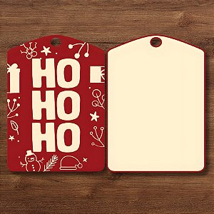 Tag Decorativa de Natal - HoHoHo - 7x5cm - 10 unidades - Rizzo