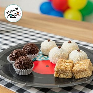 Prato de Papel Redondo - Festa Retrô - 18,5x18,5cm - 8 unidades - FestColor - Rizzo