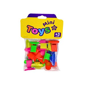 Brinquedo Apito - Cores Sortidas - 3,5cm - 20 unidades - Rizzo - Rizzo