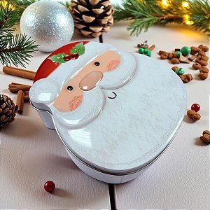 Lata de Metal de Natal - Papai Noel - 12x10x5cm - 1 unidade - Rizzo