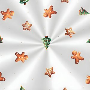 Saco Transparente Decorado - 11x19,5cm - Gingerbread - 50 unidades - Cromus - Rizzo