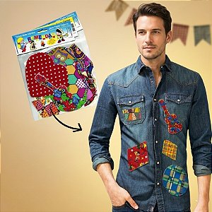 Remendão em Tecido Adesivo para Festa Junina 5 unidades - Rizzo Festas