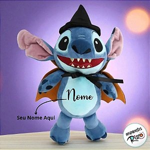 Pelúcia Stitch Halloween - Bruxo Personalizado - 30cm - 1 unidade - Disney Original - Rizzo