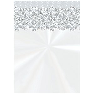 Saco Decorado Renda Branco - 10cm x 14cm - 50 unidades - Cromus - Rizzo Embalagens