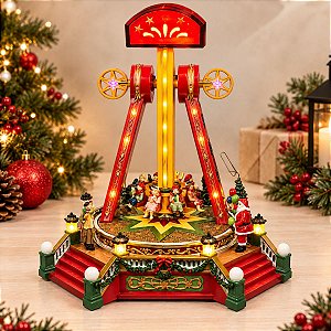 Cenário De Natal - Brinquedo de Parque de Diversão com Som , Luz e Movimento - 26,5x24x28cm - RZO0233 - 1 un - Rizzo