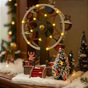 Cenário De Natal - Roda Gigante com Som , Luz e Movimento - 17,5x15,5x23cm - 1 unidade - Rizzo