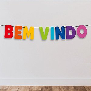 Faixa Decorativa Colorida - Bem-vindo - 100x14,5cm - 1 unidade - Regina - Rizzo