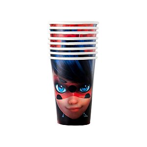 Copos de Papel 180 ml Lady Bug - Festa Miracolous - 10x6cm - 8 unidades - Regina - Rizzo