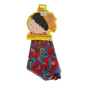 Lenço Caipira M - Festa Junina - Azul e Vermelho - 1 unidade - Rizzo