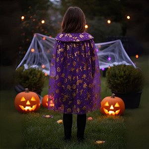 Capa de Bruxa - Halloween - Roxo - Adulto - 1 unidade - Rizzo