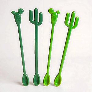 Mexedor Drink - Cacto - Verde Escuro e Verde Claro - 4un - Rizzo