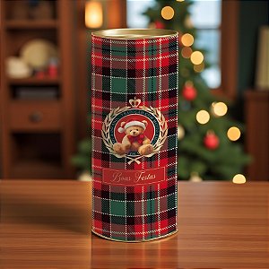 Lata para Presente Rígida - Magia Infinita Urso Natal - G 10,5x27x10,5cm - 1 unidade - Cromus - Rizzo