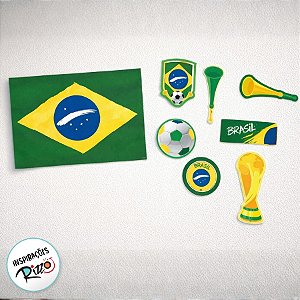 Kit Festa Brasil Copa - 8 unidades - Festcolor - 8 unidades - Festcolor - Rizzo