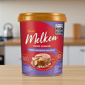 Creme Ganache Sabor Chocolate com Avelã Melken - 1,0kg - 1 unidade - Harald - Rizzo