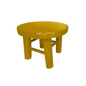 Banquinho MDF Redondo - Amarelo - M 12x15cm - 1 unidade - Chiquinho - Rizzo