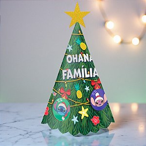 Decoração de Mesa - Árvore de Natal Stitch - 17x10cm - 1 unidade - Disney Original - Rizzo