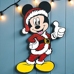Painel Decorativo - Natal Mickey Mouse Glitter - 35x53cm - 1 unidade - Disney Original - Rizzo