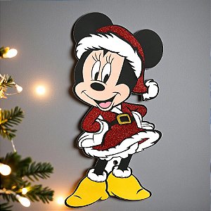 Painel Decorativo - Natal Minnie Mouse Glitter - 35x53cm - 1 unidade - Disney Original - Rizzo